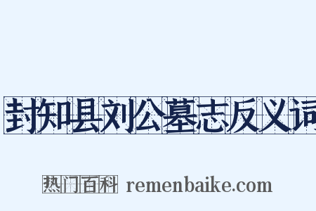 封知县刘公墓志反义词是什么意思的图片